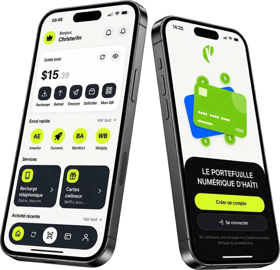 L'écran d'accueil de l'application Pecash Pay